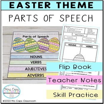 Preview of Parts of Speech Flip Book for Easter  3rd Grade