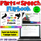 Parts of Speech Flipbook with Worksheets in Print and Digital