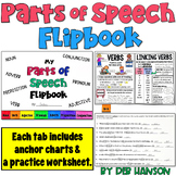 Parts of Speech Flipbook with Anchor Charts and Worksheets