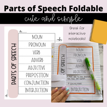 Preview of Parts of Speech Foldable