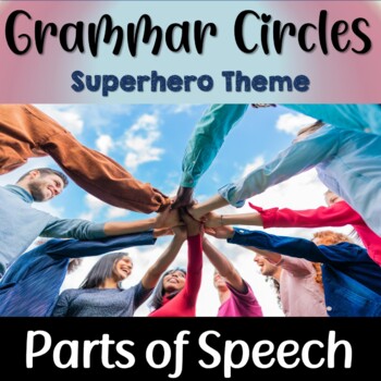 Parts of Speech Grammar Circles (Superhero Themed)