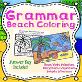 Parts of Speech Grammar Coloring Summer Beach