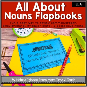 Preview of Parts of Speech | Grammar | Nouns | Flap book & Assessment