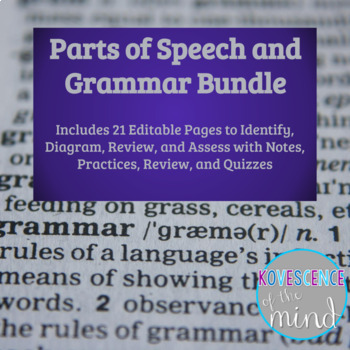 Preview of Parts of Speech - Grammar Bundle: Identify, Diagram, Review, and Test