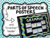 Parts of Speech Green and Blue Posters