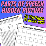 Parts of Speech Hidden Picture (56 Sentences, 56 Grid Bloc