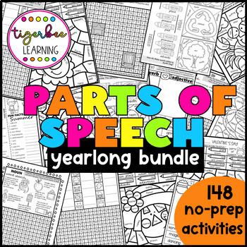 Preview of Parts of Speech worksheets Holidays and Seasons yearlong BUNDLE