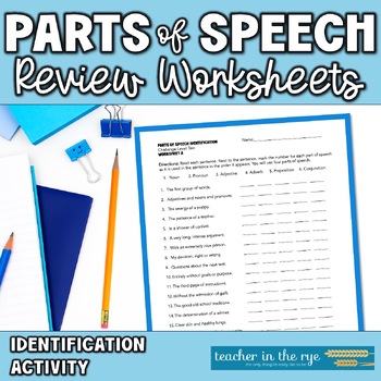 Preview of Parts of Speech Identification Practice Differentiated Worksheets