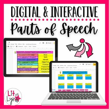 Preview of Digital Parts of Speech Activities & EDITABLE Quiz