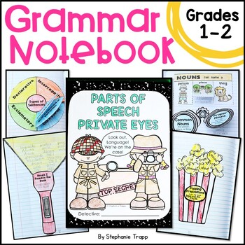 Preview of Grammar Interactive Notebook for First and Second Grade