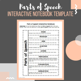 Parts of Speech Interactive Notebook Template