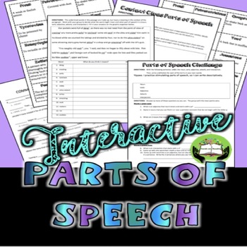 Preview of PARTS OF SPEECH PRACTICE ACTIVITIES for OLDER STUDENTS