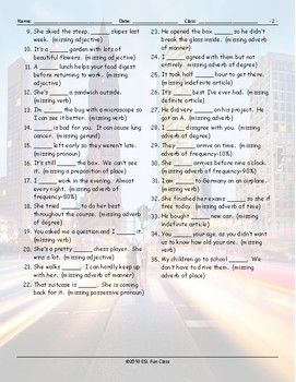 parts of speech jumbled words worksheet by english and spanish language ideas