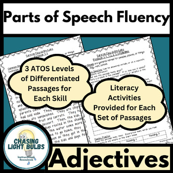 Preview of Parts of Speech Leveled Fluency Passages - Pack #4 - Adjectives