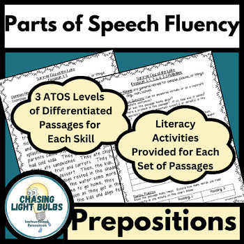 Preview of Parts of Speech Leveled Fluency Passages - Pack #7 - Prepositions