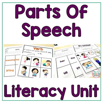 Preview of Parts of Speech Literacy Unit for Special education - Hands On Reading Unit