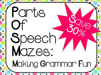Preview of Parts of Speech Mazes:  Making Grammar Fun  ***Bundle Pack***
