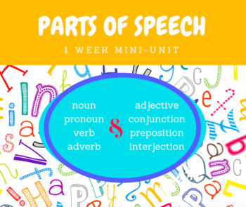 Preview of Parts of Speech Unit