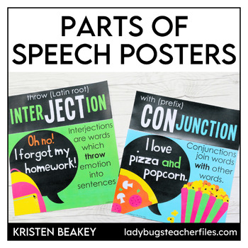 Preview of Parts of Speech Morphology Posters and Notebook Templates