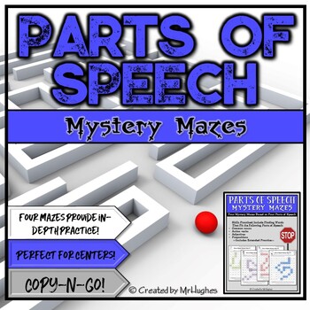 Preview of Parts of Speech Mystery Mazes