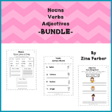 Parts of Speech - Nouns, Verbs, and Adjectives for Grade 1