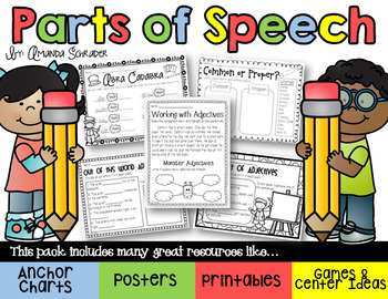 Preview of Parts of Speech Pack: Nouns, Verbs, Adjectives, and Adverbs