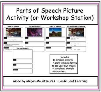 Preview of Parts of Speech Picture Activity (or Workshop Station)