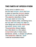 Parts of Speech Poem