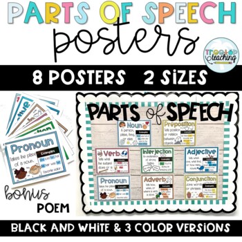 Preview of Parts of Speech Poem and Posters 