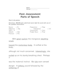 Parts of Speech, Post-Assessment