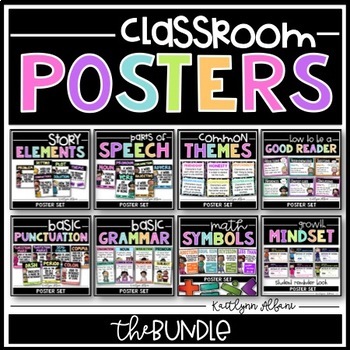 Preview of Classroom Poster Bundle - Parts of Speech, Story Elements, Genre and more!