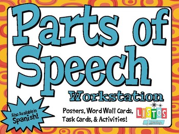 Preview of PARTS OF SPEECH Posters and Workstation Activity FREEBIE