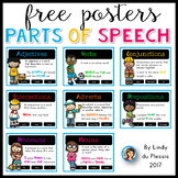 Parts of Speech Posters Free for 1st, 2nd, and 3rd grade