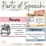 Parts of Speech Posters | PASTELS | Muted Rainbow Classroom Decor