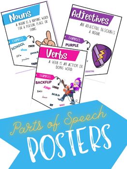 Preview of Parts of Speech Posters- Rock and Roll Themed