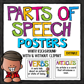 Parts of Speech Posters~ White Background