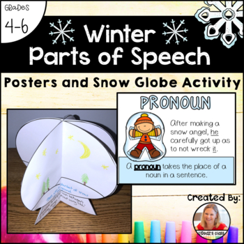 Preview of Parts of Speech Posters and Activity: Winter Theme