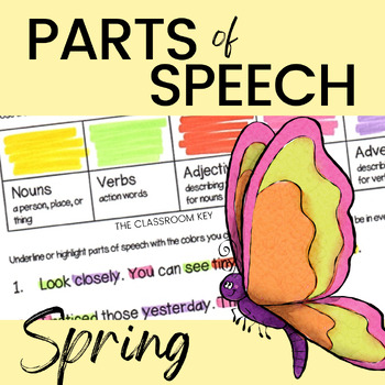 Preview of Parts of Speech Practice Activity or Center for Spring, St. Patrick's and Easter