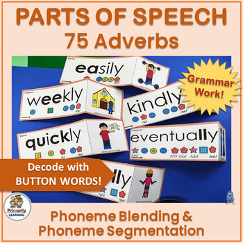 Preview of Phoneme Blending and Segmenting Adverb Activities Practice - Part of Speech