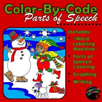 Preview of Parts of Speech Practice: Sentence Structure Graphing Writing - December Centers