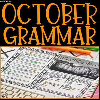 Preview of Parts of Speech Practice for October: Nouns, Verbs, Adjectives, and Adverbs