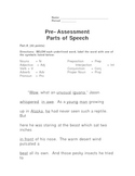 Parts of Speech, Pre-Assessment