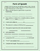 parts of speech worksheet editable word doc w answer key by mr