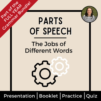 Preview of Parts of Speech Booklet - Grammar Practice - Nouns Adjectives Verbs and More!