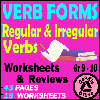 Parts of Speech: Regular & Irregular Verbs. Parts of the Verb. 9th-10th ...