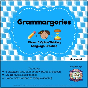 Preview of FREEBIE Parts of Speech Review: Grammargories Activity