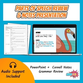 Preview of Parts of Speech Review & Notes Presentation