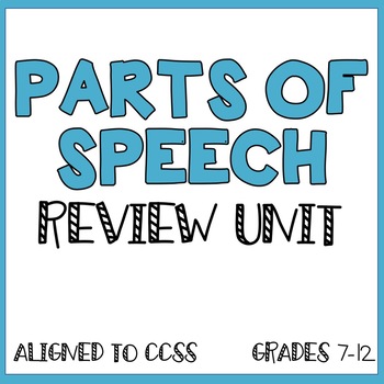 Preview of Parts of Speech Review Unit