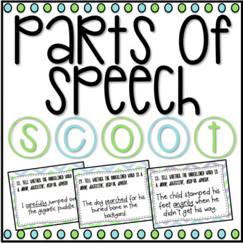 Preview of Parts of Speech SCOOT! Game, Task Cards or Assessment- Distance Learning