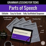 Parts of Speech Unit: Grammar Lesson, Quiz, Test, & More
